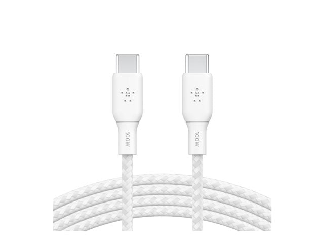 Belkin Câble USB-C vers USB-C 100W Tréssé 2m Blanc