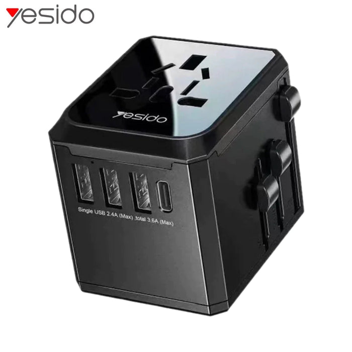 Adaptateur Secteur Universel Yesido MC10 Noir