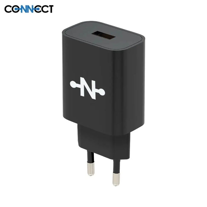 Chargeur Secteur USB CONNECT MC-CNA18W Charge Rapide 18W QC3.0 Noir