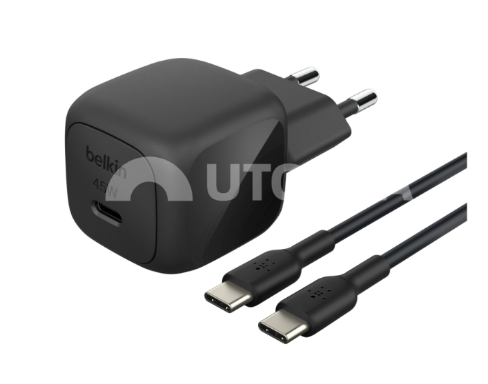 BELKIN 45W USB PD Wall Charger with PPS BLK w/1m C-C Cable