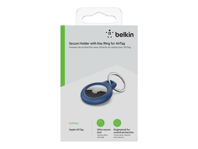 Support Airtag Belkin Bleu