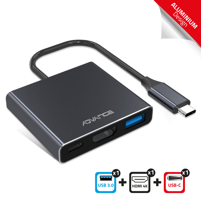 ADVANCE Adaptateur Hub USB-C/ USB 3.0/ HDMI 4K