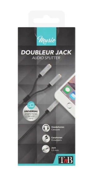 Câble doubleur jack 3,5mm mâle / 2 jack 3,5mm femelle
