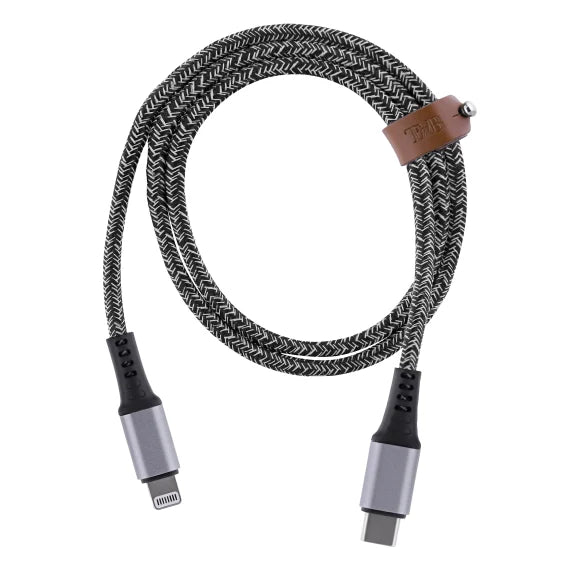 Câble USB-C vers Lightning connecteurs finition alu gris sidéral