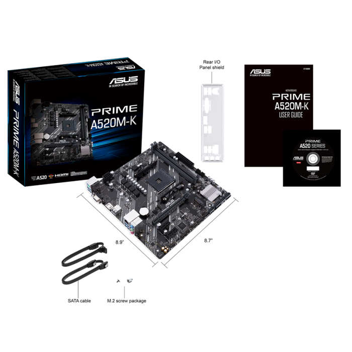 ASUS PRIME A520M-K (AMD A520,AM4,DDR4,PCI-E,MICRO-ATX)