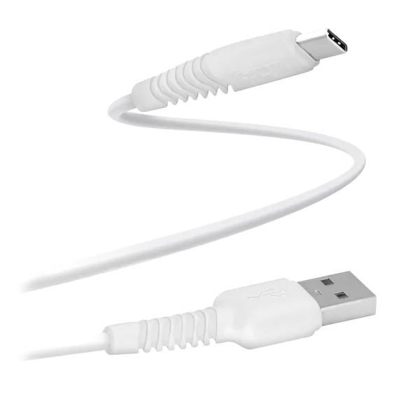 Câble USB Type-C connecteurs renforcés blanc
