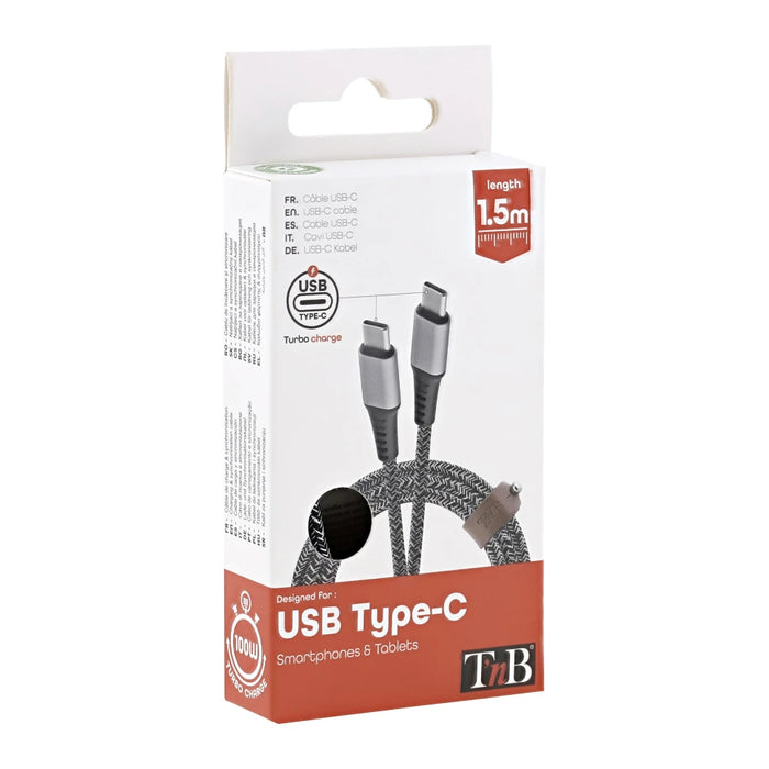 Câble USB Type-C vers USB Type-C Renforcer charge 1.5m